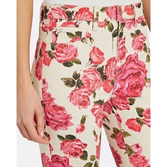 NWT L'AGENCE High Rise Floral Print Stretch Denim Ankle Cropped Skinny Jeans 25 - Picture 9 of 11